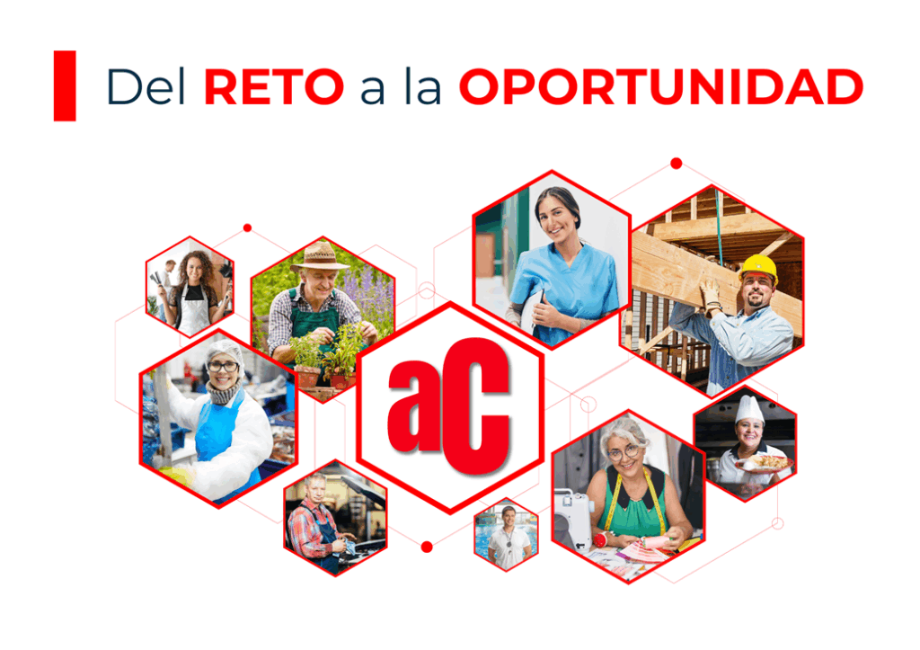 Grupo de trabajadores de diferentes profesiones participando en el proceso de acreditación de competencias profesionales.